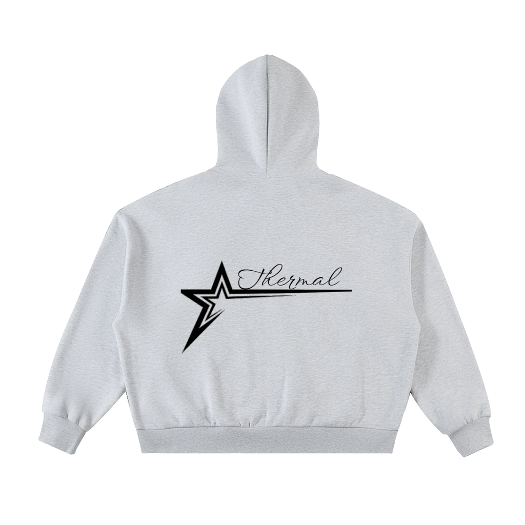 Fleeced Full-Zip Boxy Hoodie "WORD x THERMAL"