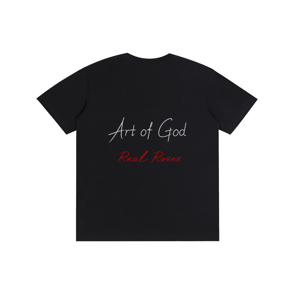 Pure Cotton Unisex T-Shirt PLAIN "Art of God X Real Roses"