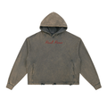 Vintage Washed Frayed-Hem Hoodie " BASQUIT x REAL ROSES"
