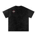 Snow Washed Oversized Cotton T-Shirt "Real Roses x Art of God"