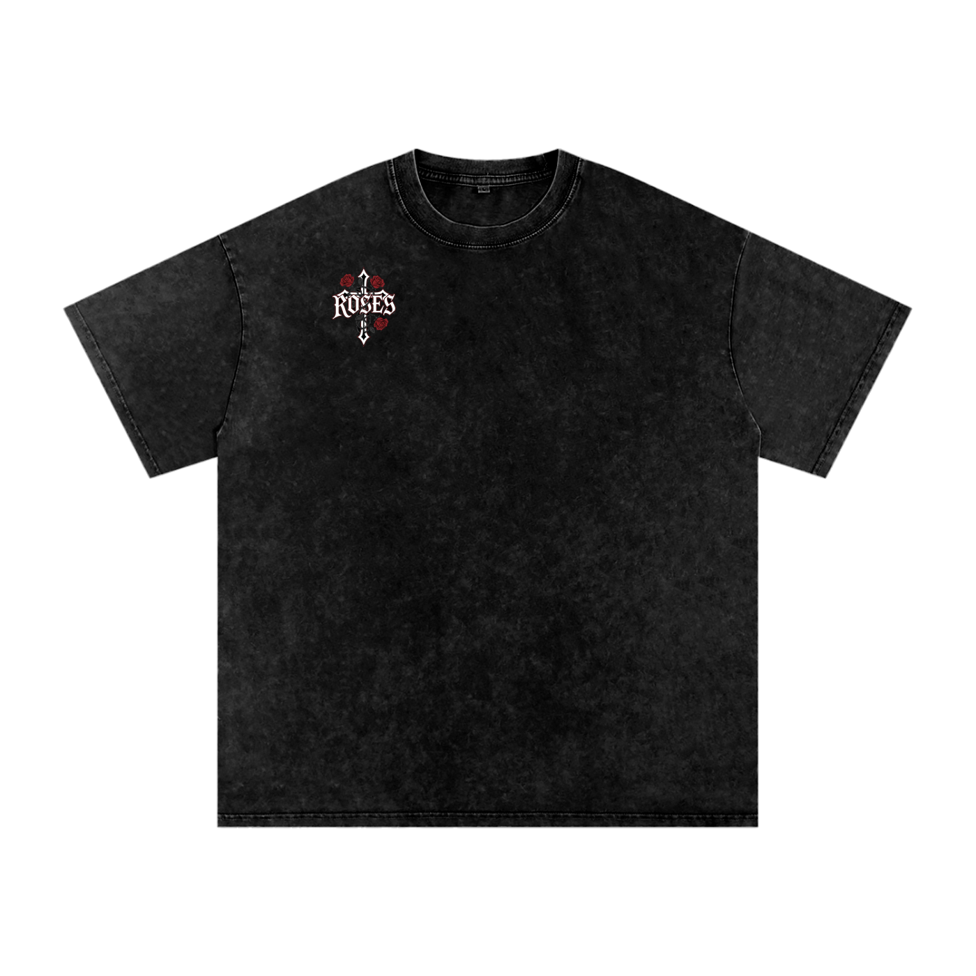 Snow Washed Oversized Cotton T-Shirt "Real Roses x Art of God"