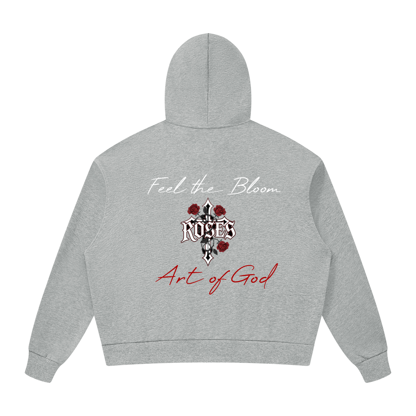 Unisex Drop Shoulder Full Zip Hoodie "Real Roses x Art of God x Feel the Bloom"