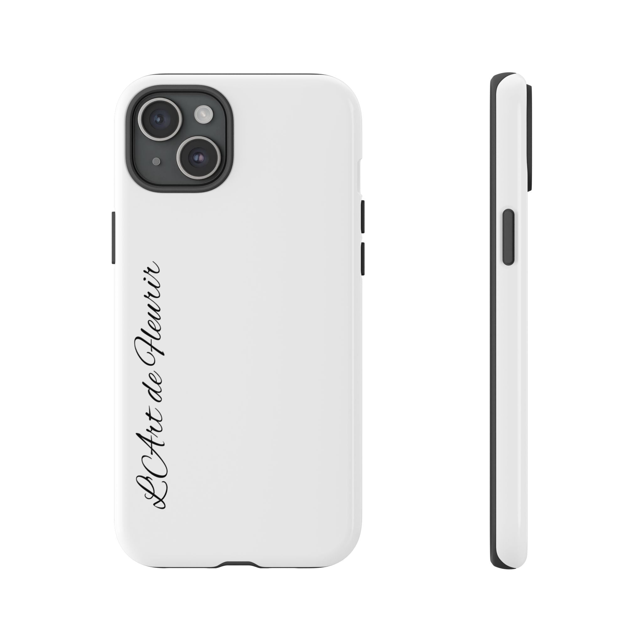 Tough Cases Phone Case — Minimal Script "L'Art de Fleurir" Protective Cover
