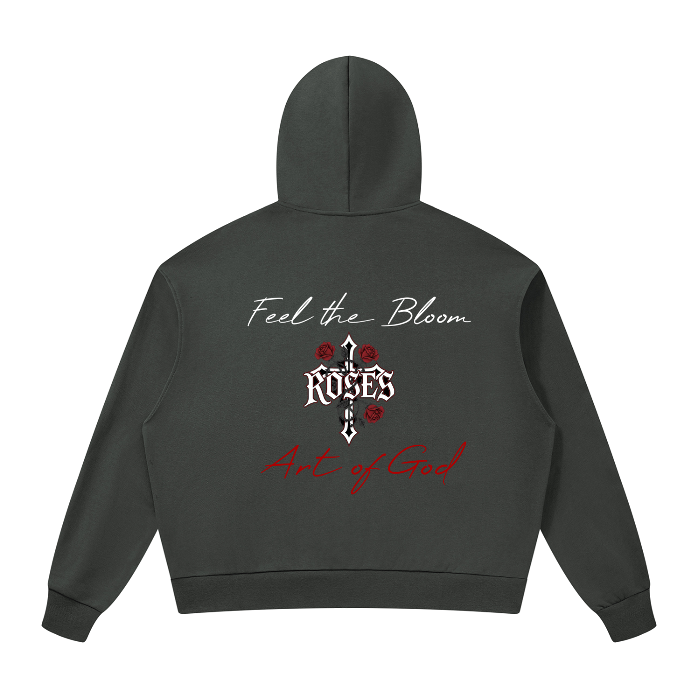 Unisex Drop Shoulder Full Zip Hoodie "Real Roses x Art of God x Feel the Bloom"