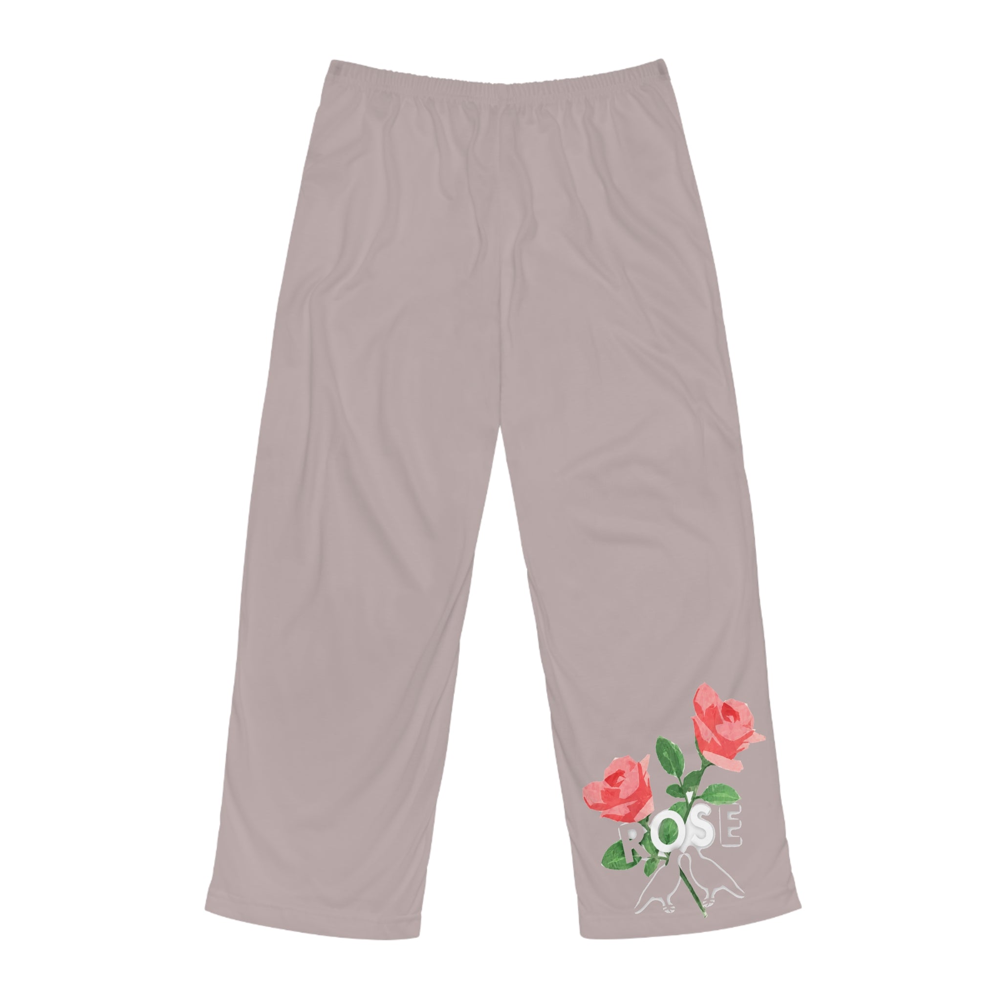 Rose Script Lounge Pants — Men's Floral Pajama Trousers