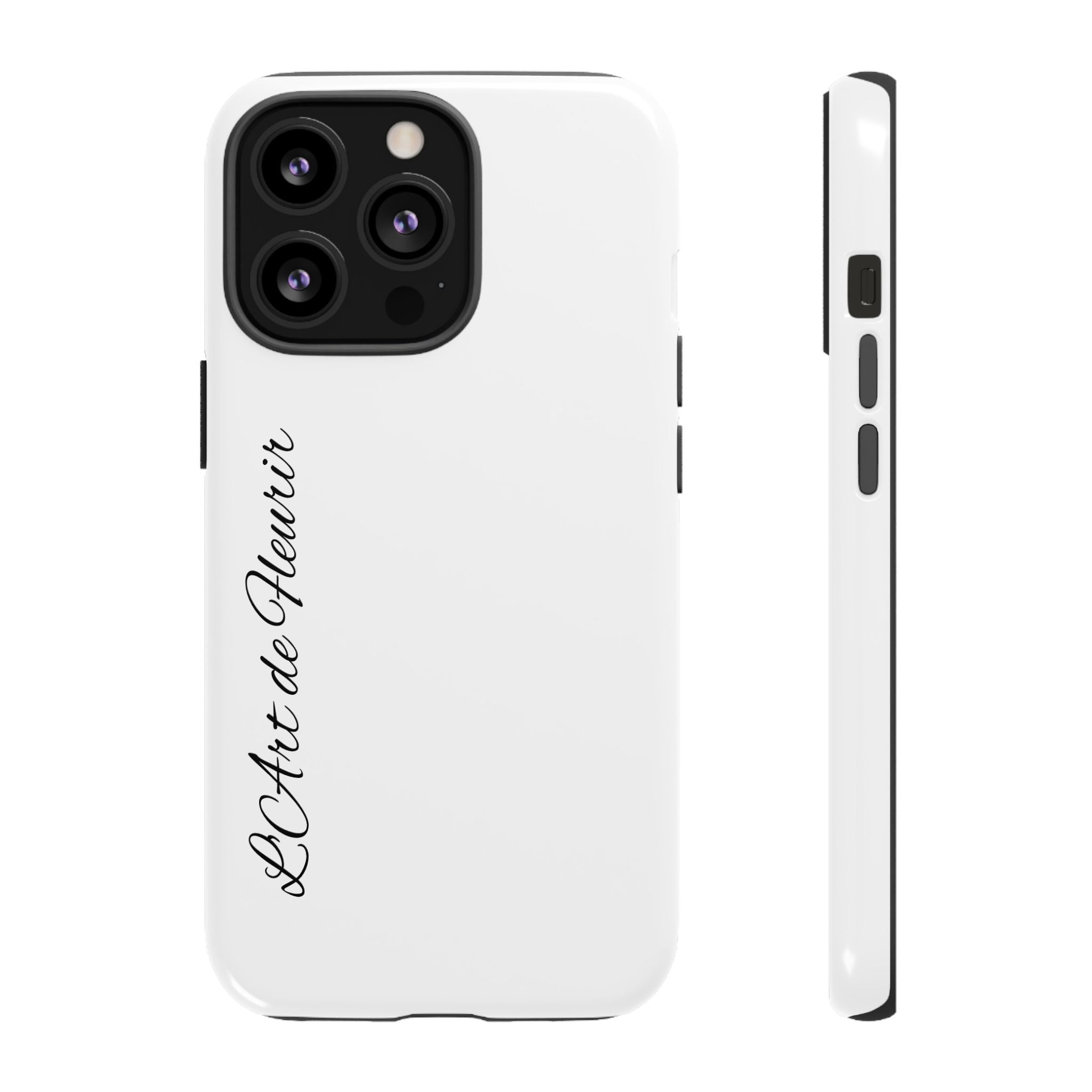 Tough Cases Phone Case — Minimal Script "L'Art de Fleurir" Protective Cover
