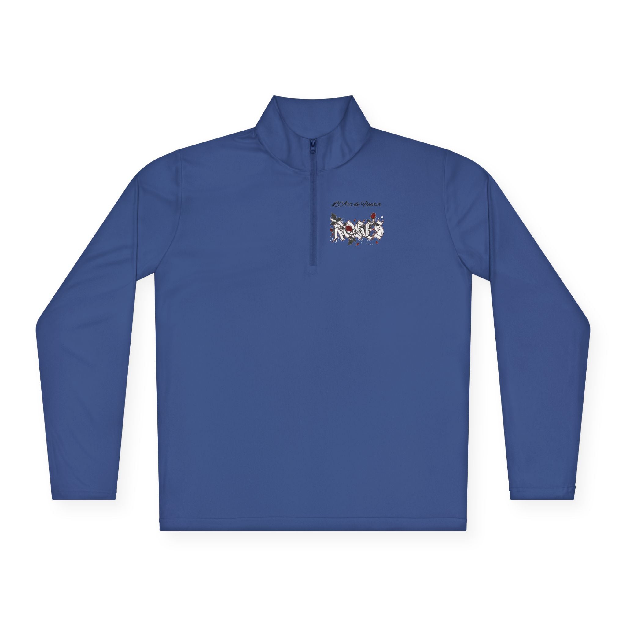 Unisex Quarter-Zip Pullover "ROSES' L'Art de Fleurir