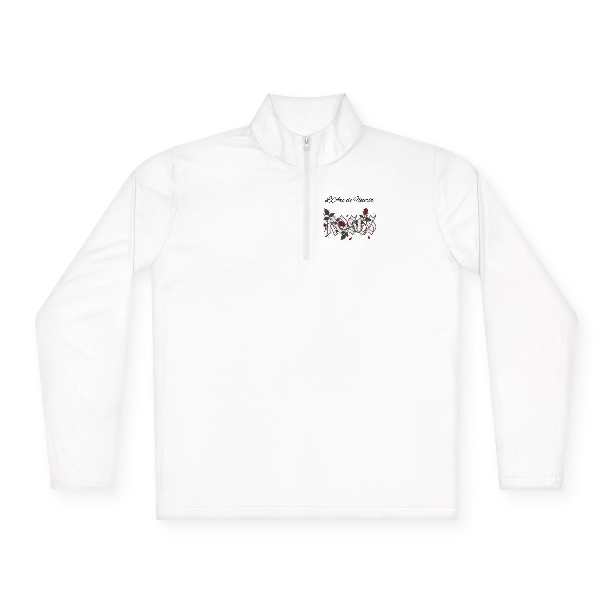 Unisex Quarter-Zip Pullover "ROSES' L'Art de Fleurir
