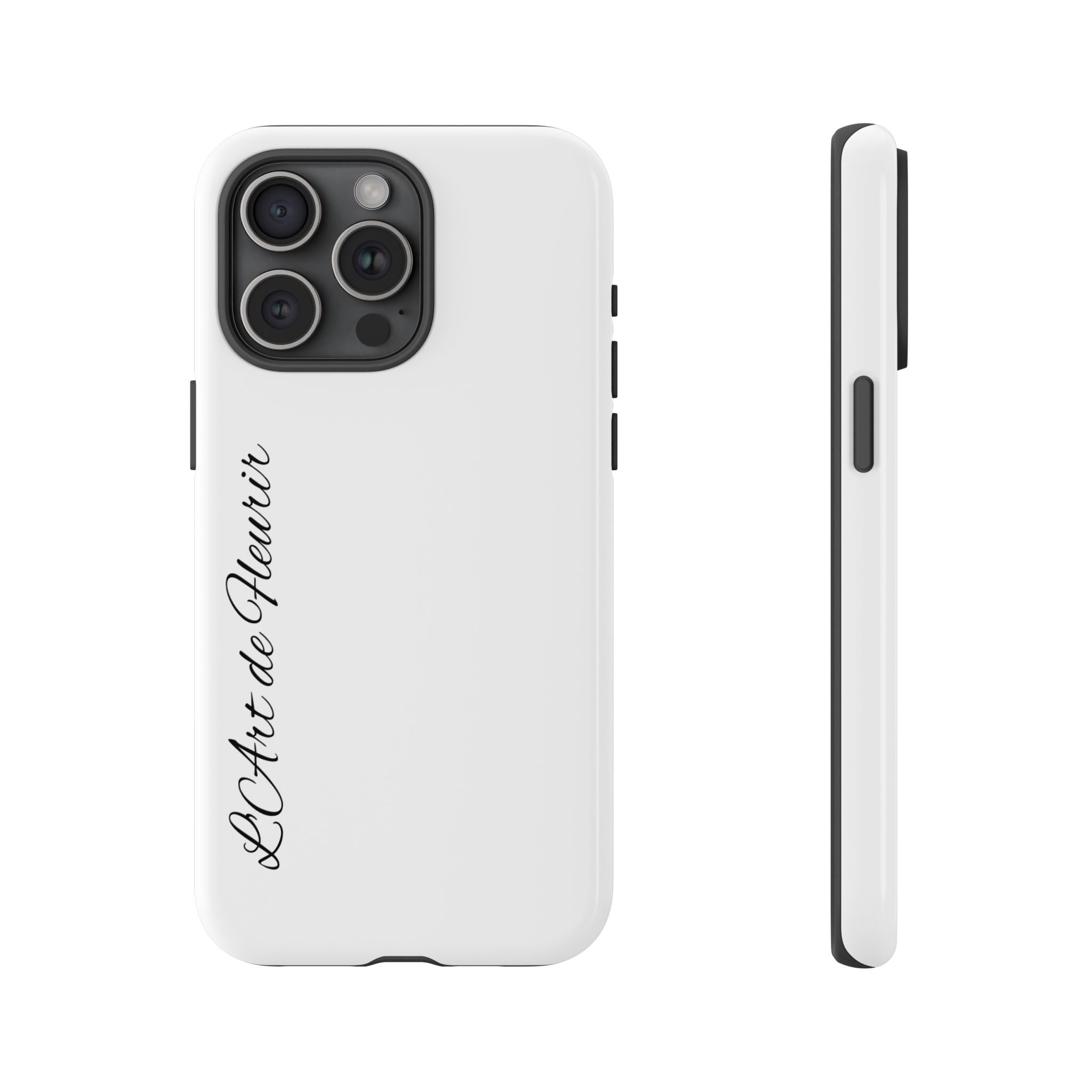 Tough Cases Phone Case — Minimal Script "L'Art de Fleurir" Protective Cover