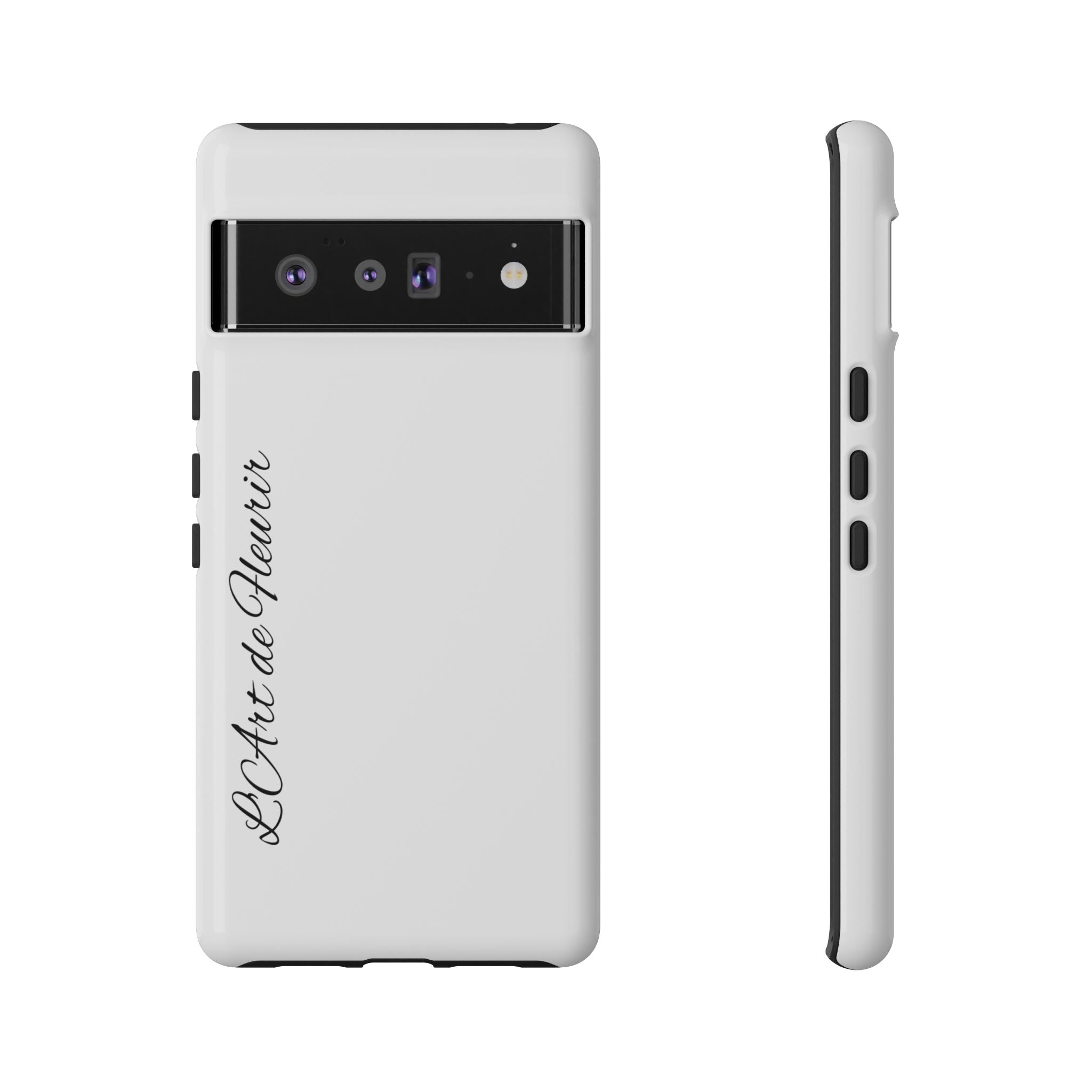 Tough Cases Phone Case — Minimal Script "L'Art de Fleurir" Protective Cover