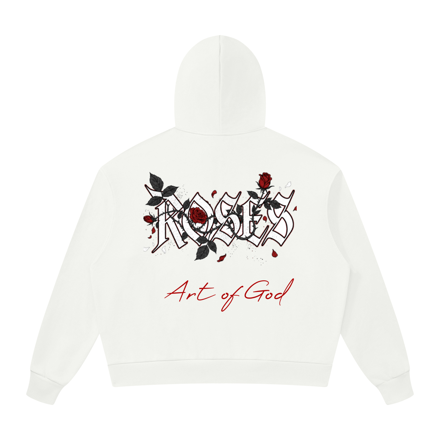 Unisex Drop Shoulder Full Zip Hoodie "Real Roses x Art of God"