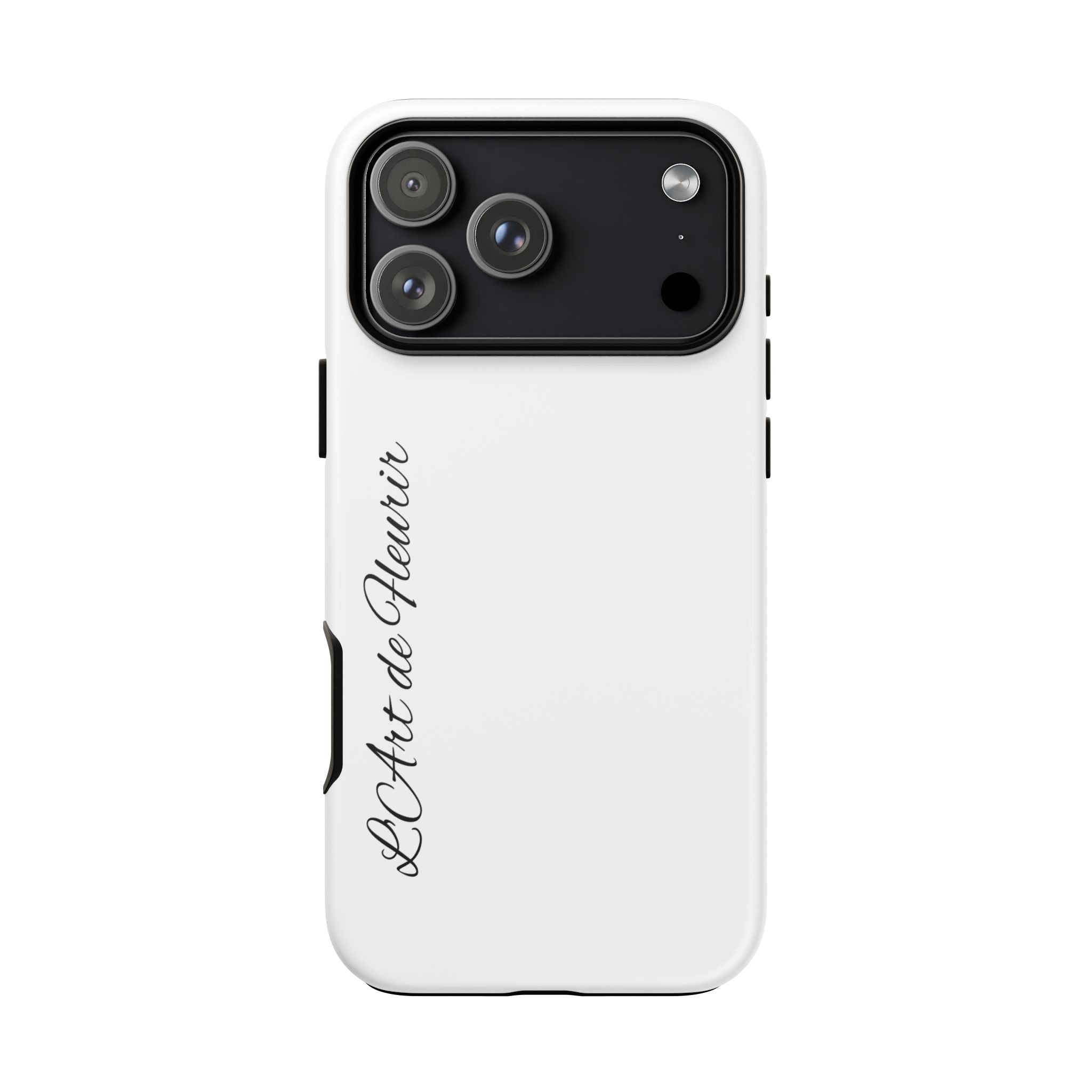 Tough Cases Phone Case — Minimal Script "L'Art de Fleurir" Protective Cover