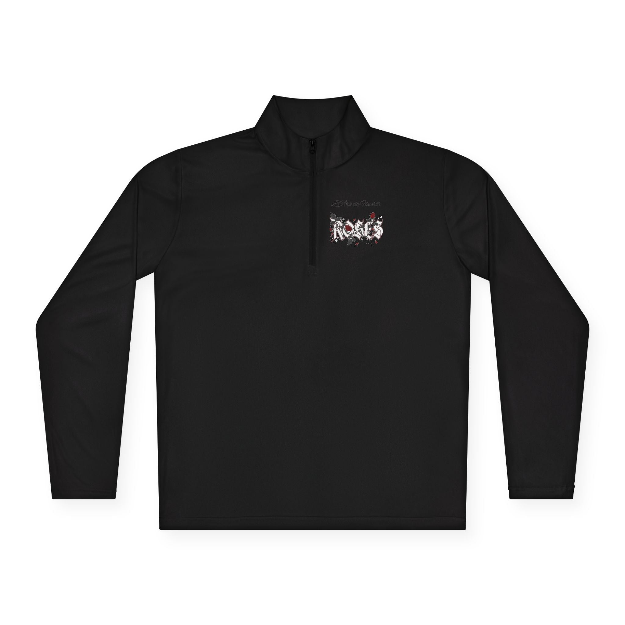 Unisex Quarter-Zip Pullover "ROSES' L'Art de Fleurir