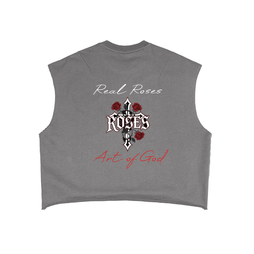 French Terry Boxy Tank Top "Real Roses x Art of God"