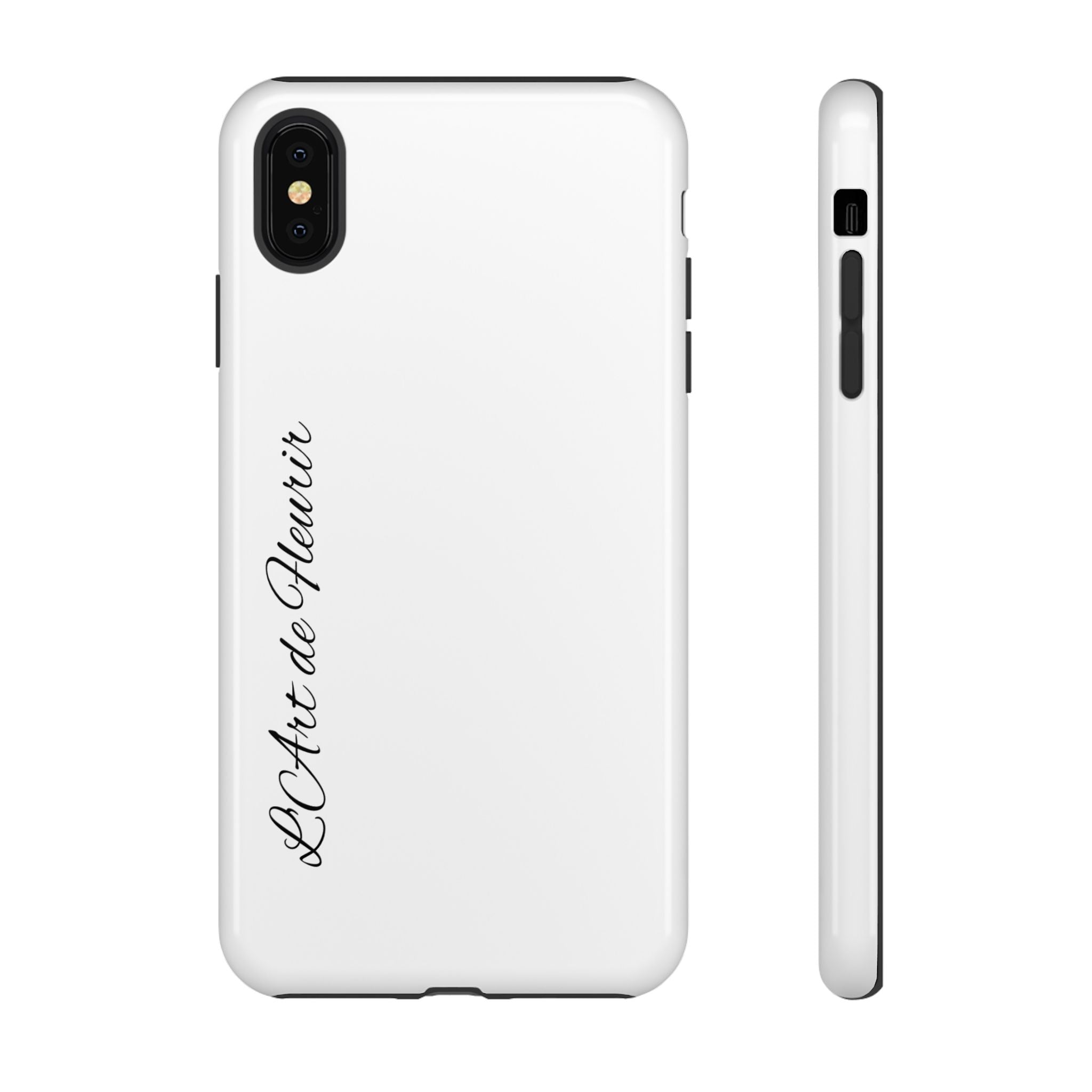 Tough Cases Phone Case — Minimal Script "L'Art de Fleurir" Protective Cover