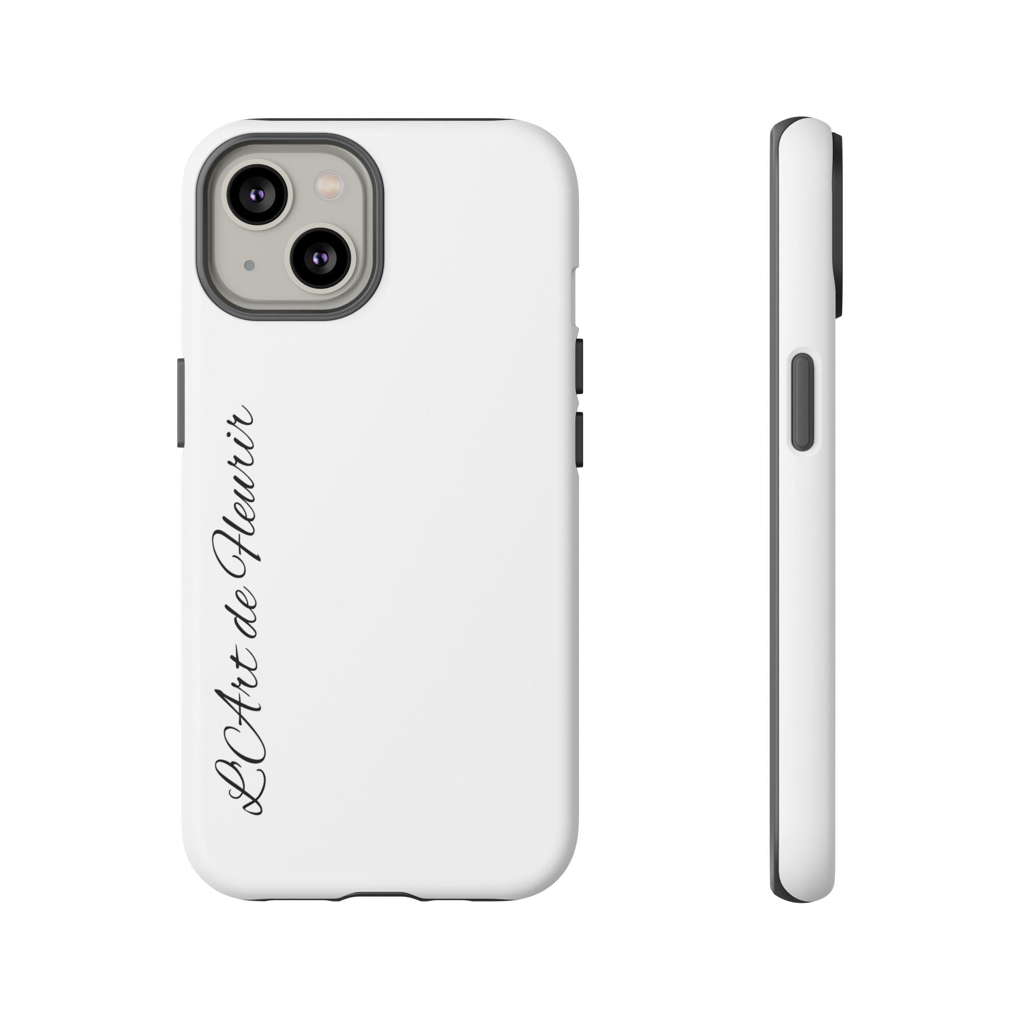 Tough Cases Phone Case — Minimal Script "L'Art de Fleurir" Protective Cover