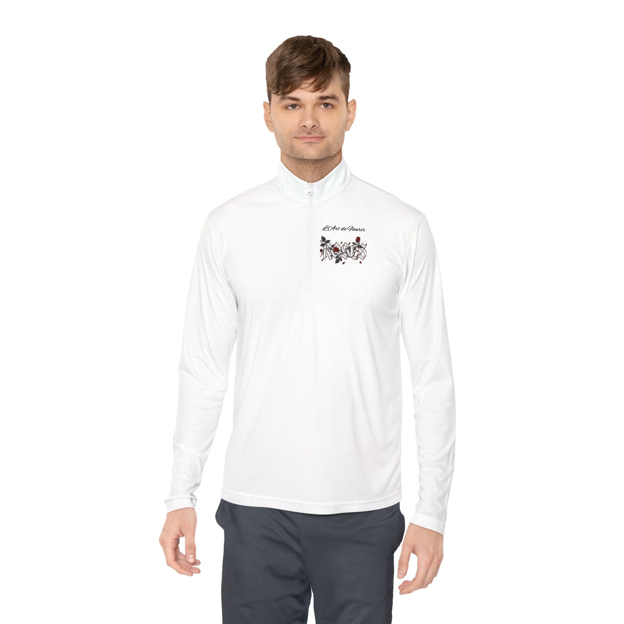Unisex Quarter-Zip Pullover "ROSES' L'Art de Fleurir
