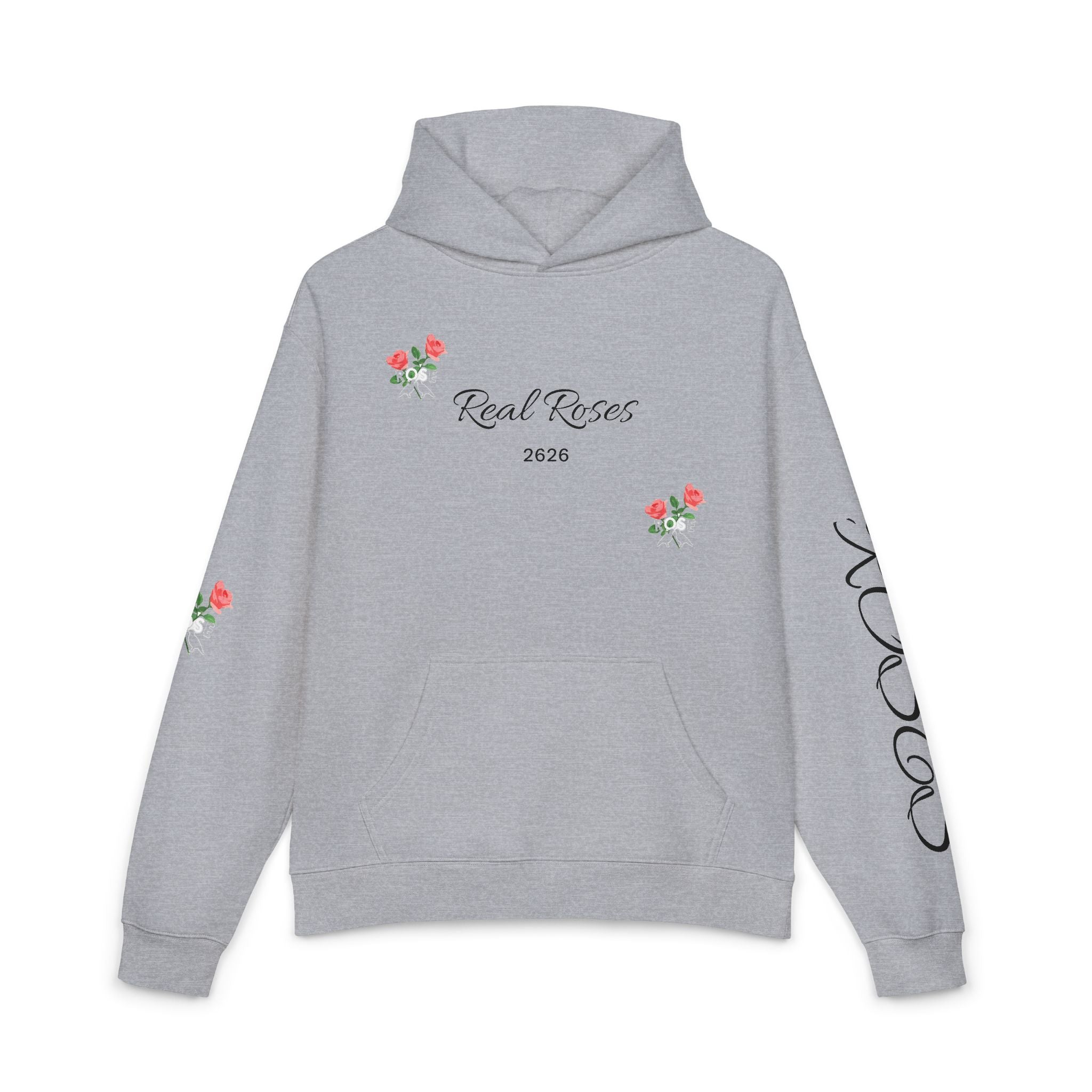 Floral "Real Roses 2028" Relaxed Hoodie – Lightweight Rose Print Pullover
