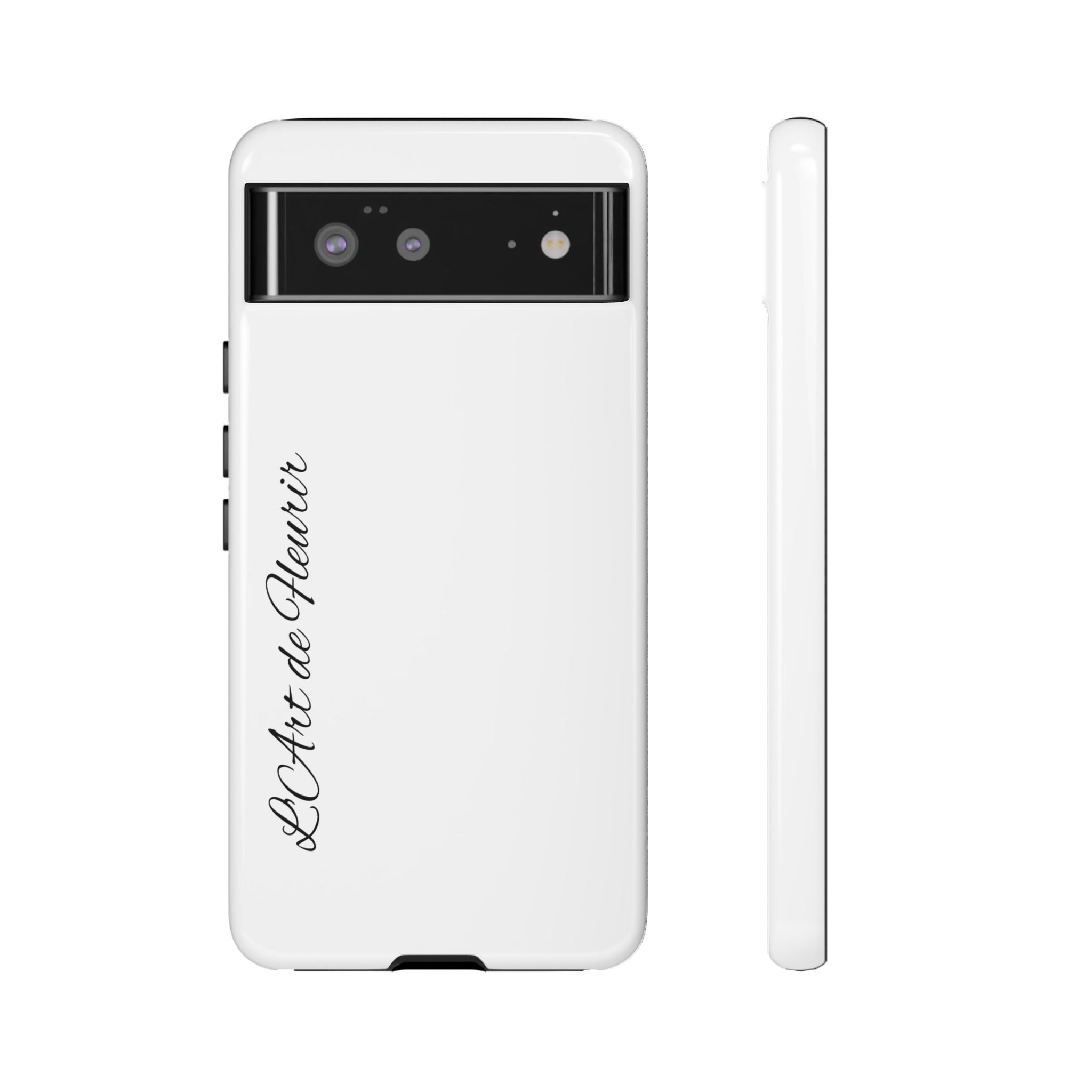 Tough Cases Phone Case — Minimal Script "L'Art de Fleurir" Protective Cover