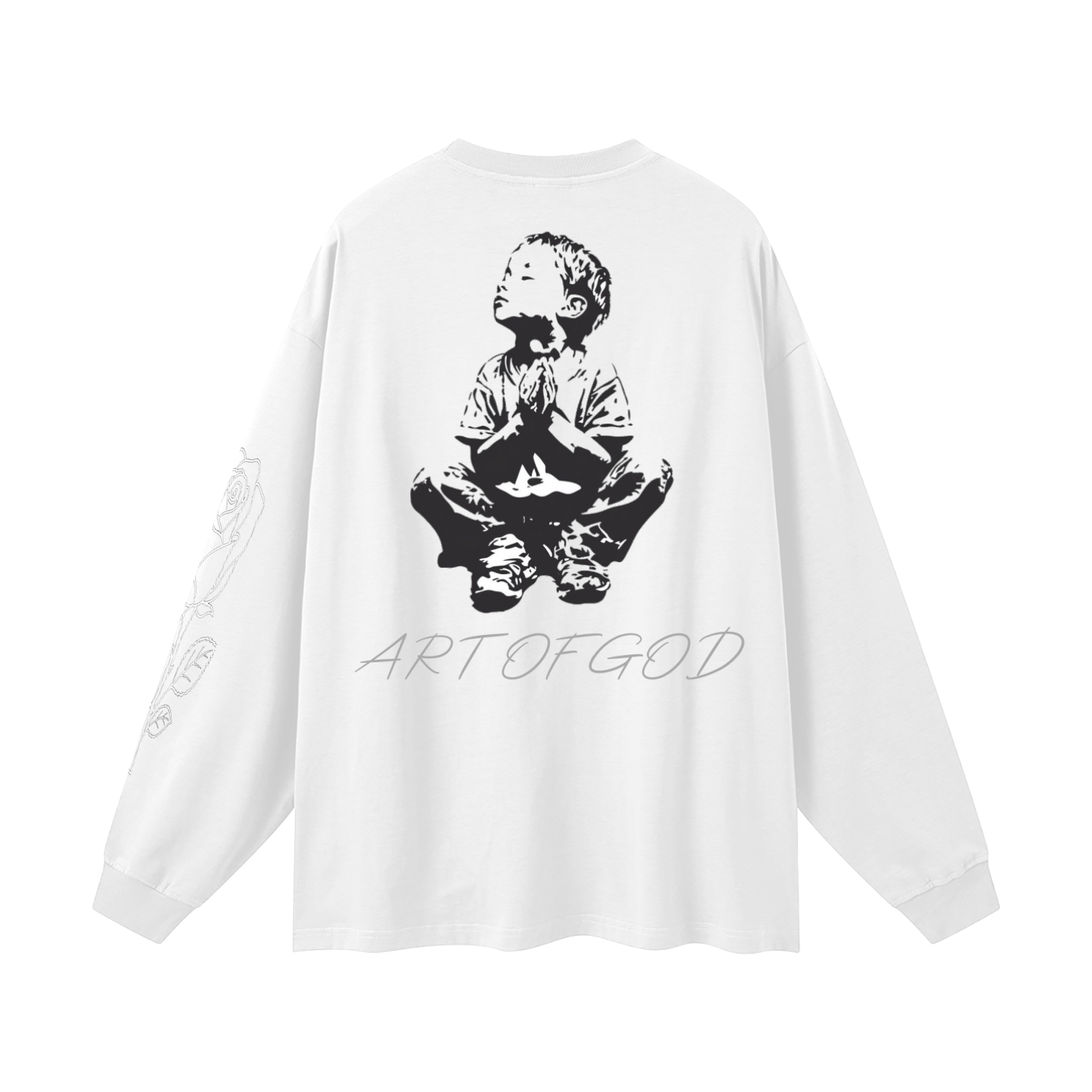 Oversized Unisex Long Sleeve T-Shirt "PRAY x ART OF GOD"