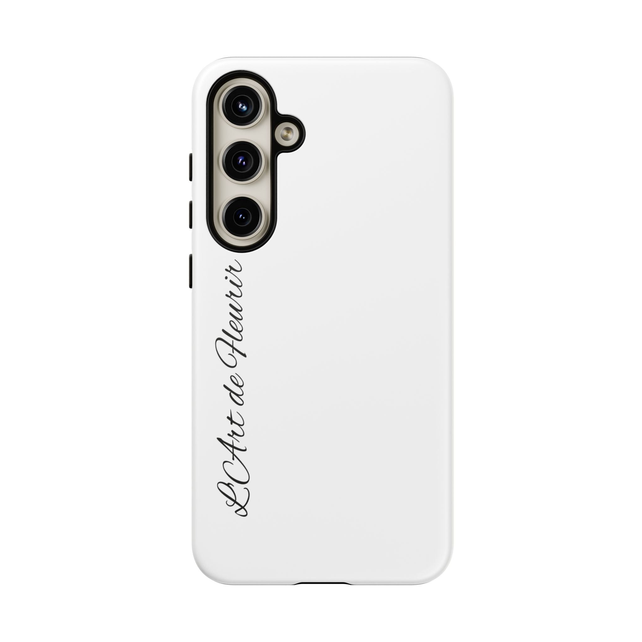 Tough Cases Phone Case — Minimal Script "L'Art de Fleurir" Protective Cover