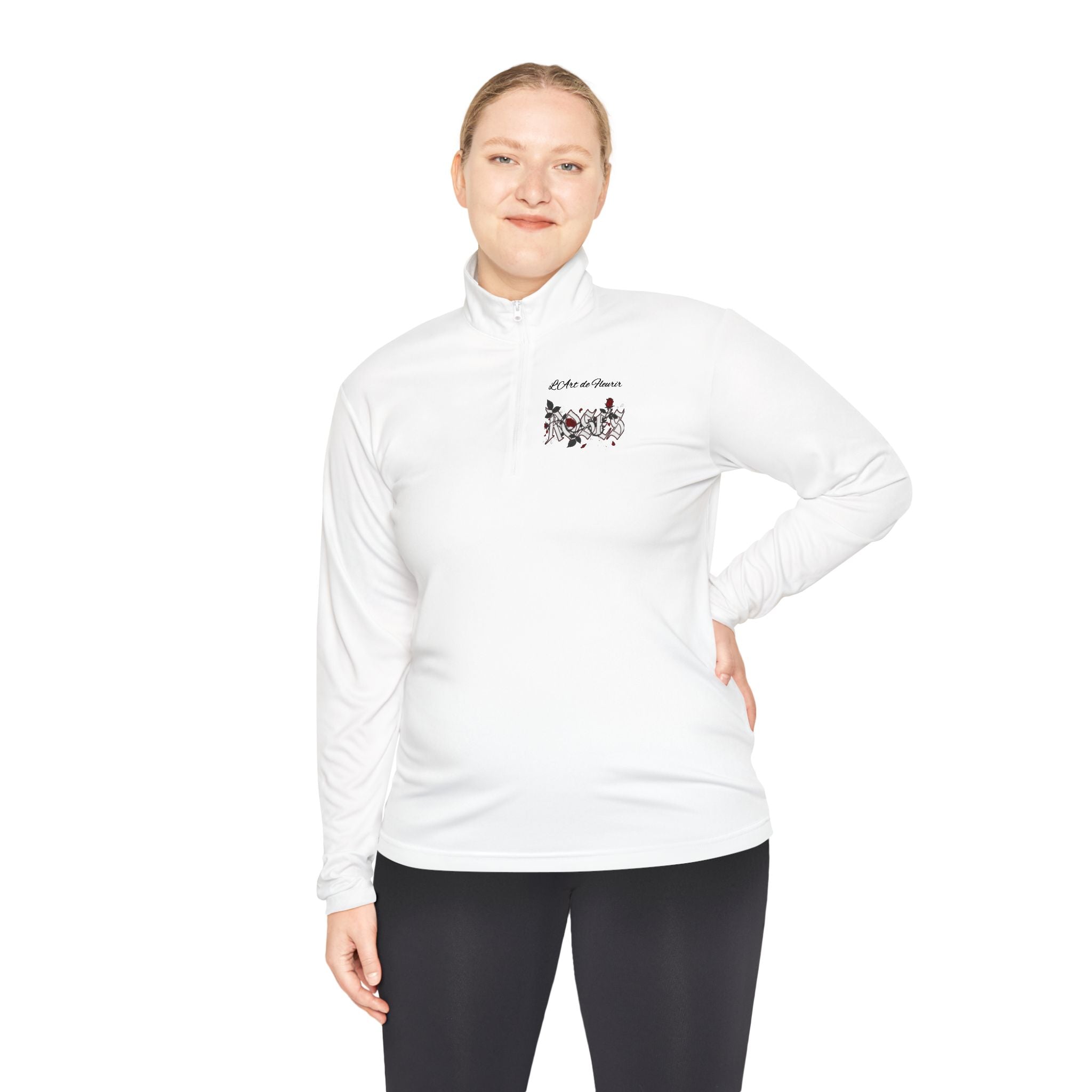 Unisex Quarter-Zip Pullover "ROSES' L'Art de Fleurir