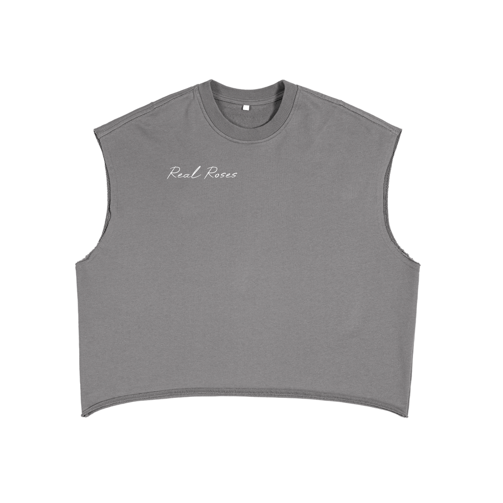 French Terry Boxy Tank Top "Real Roses x Art of God"