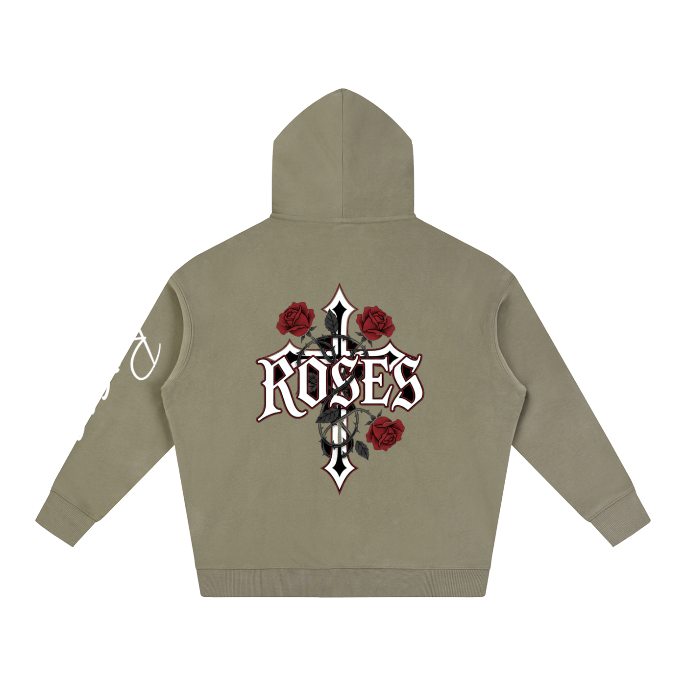Oversize Fleeced Hoodie "Real Roses"