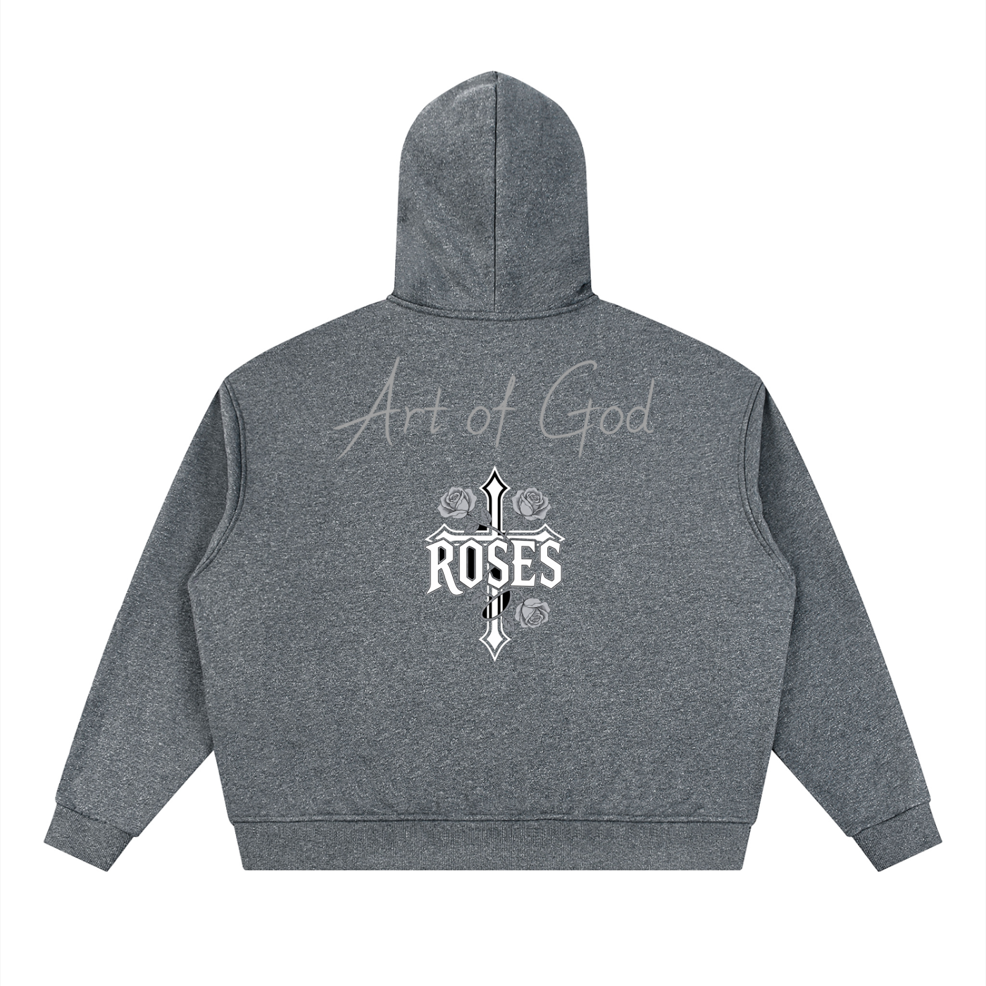 Unisex Sparkles Full Zip Boxy Hoodie "Art of God X Real Roses"