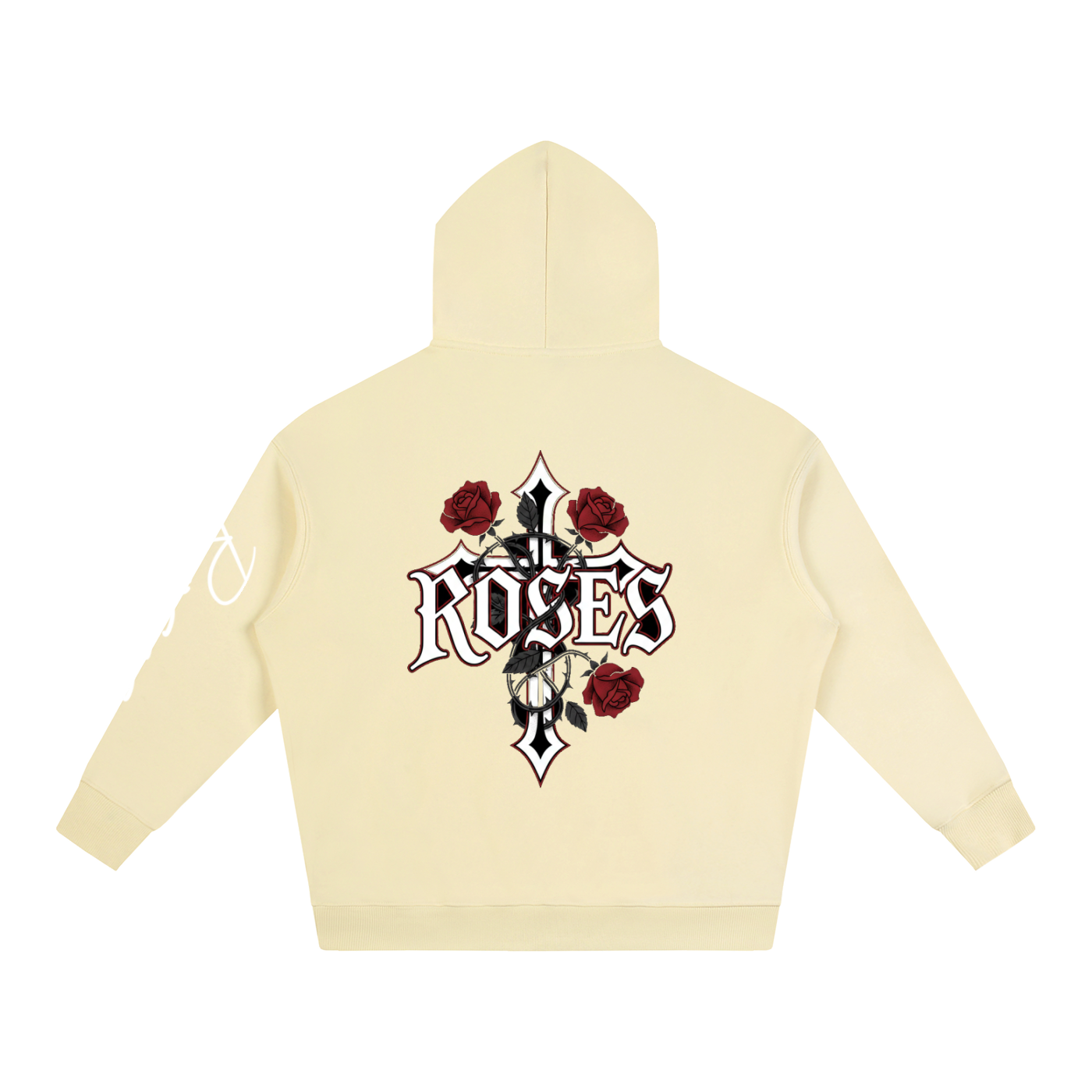 Oversize Fleeced Hoodie "Real Roses"