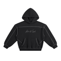 Contrast-Stitched Boxy Fleece Hoodie : " The Rose x Art of God"