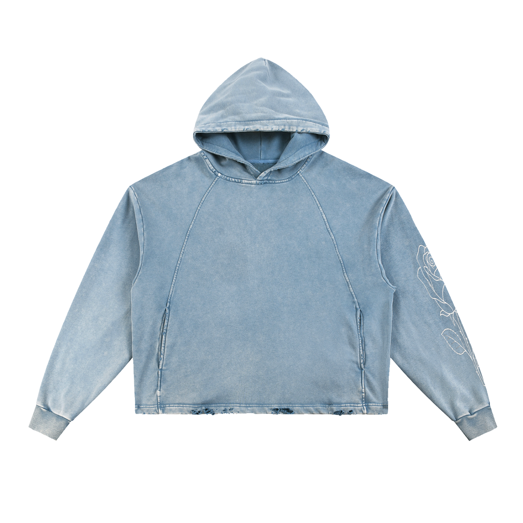 Vintage Washed Frayed-Hem Hoodie "whites... x Art of God x ROSE"