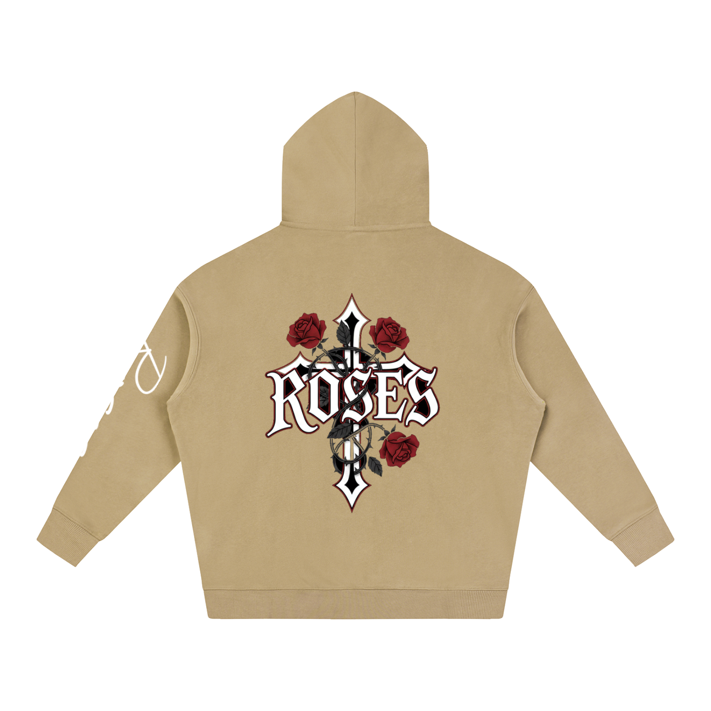Oversize Fleeced Hoodie "Real Roses"