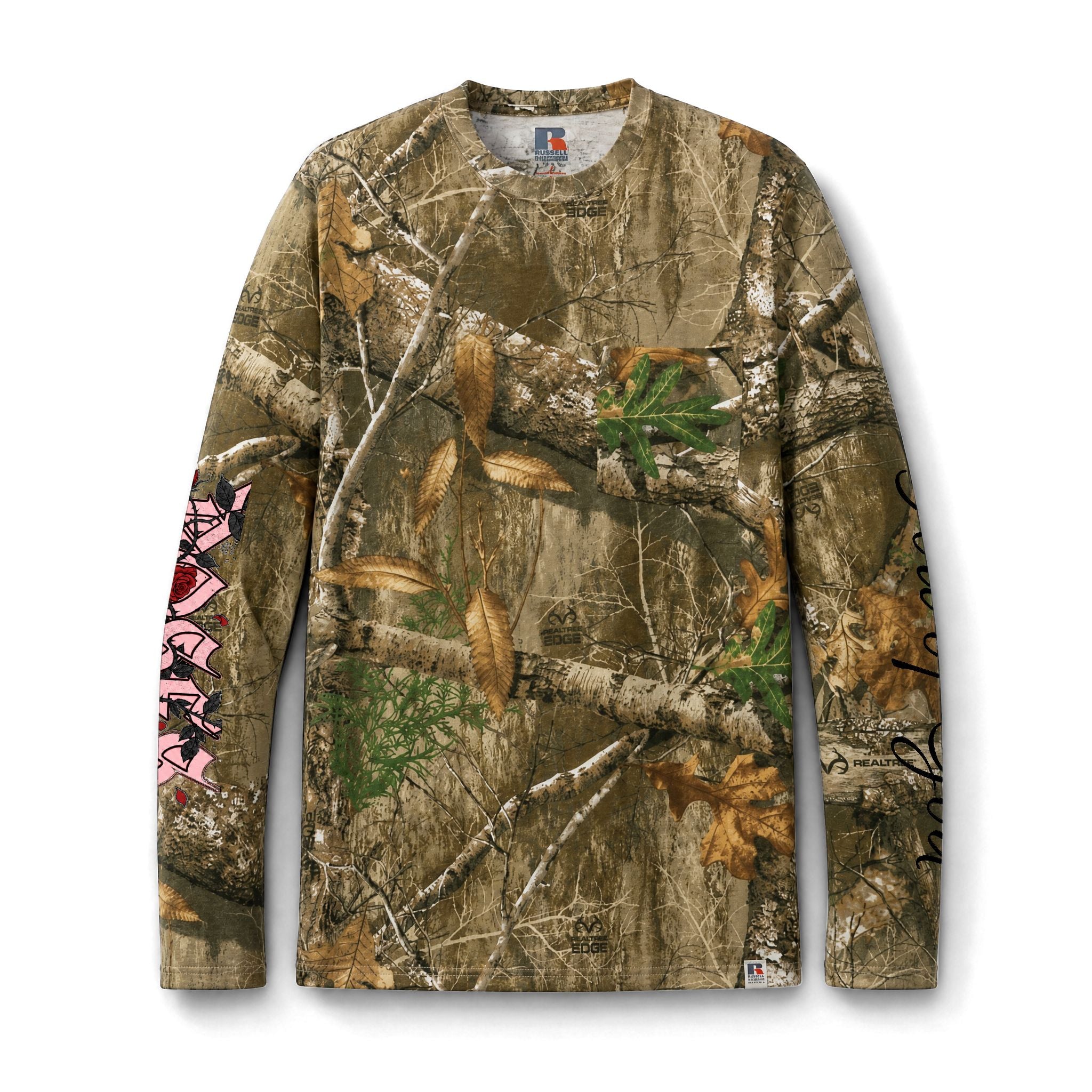 Camo Long Sleeve Tee —  "Roses X Art of God" Co. Pocket Shirt