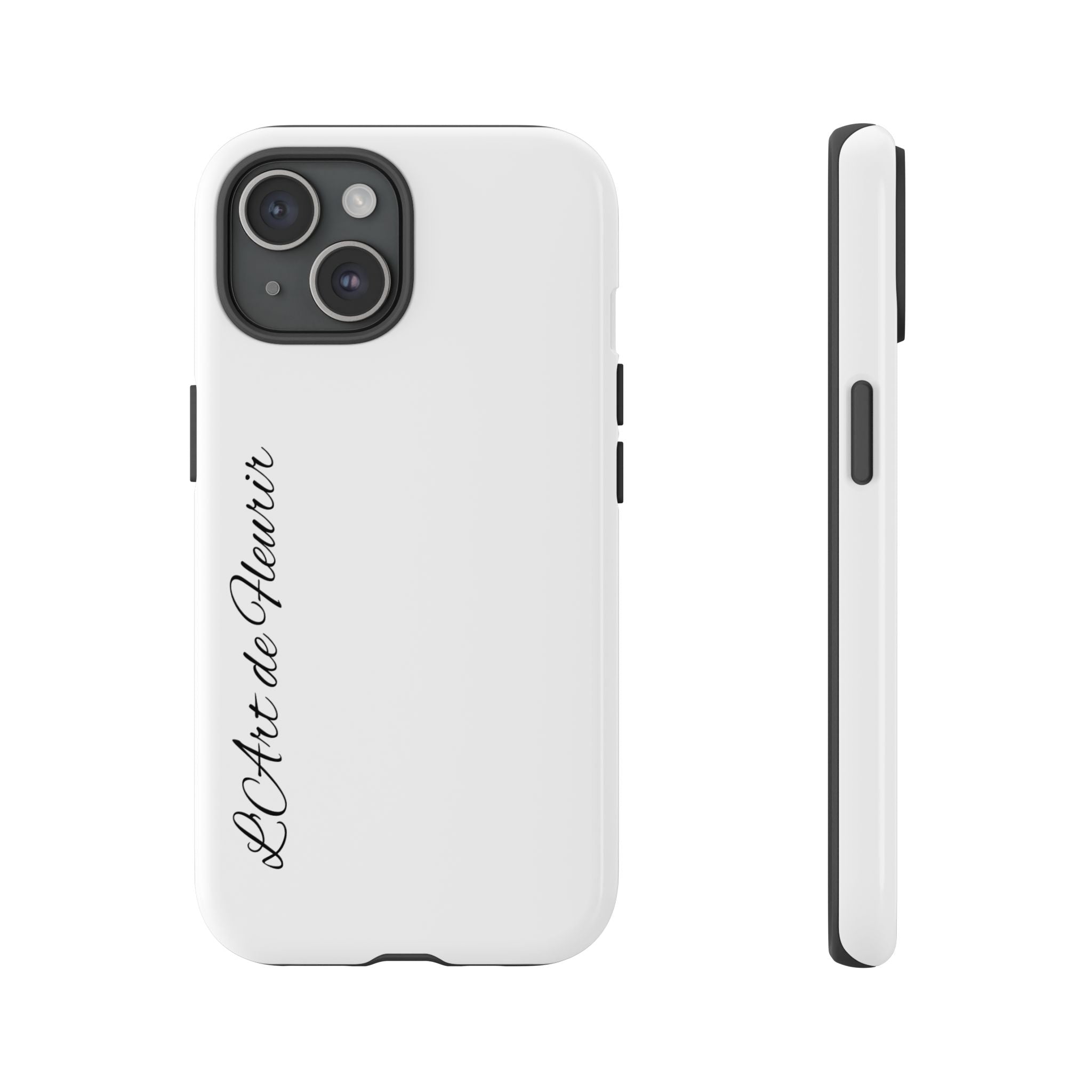 Tough Cases Phone Case — Minimal Script "L'Art de Fleurir" Protective Cover