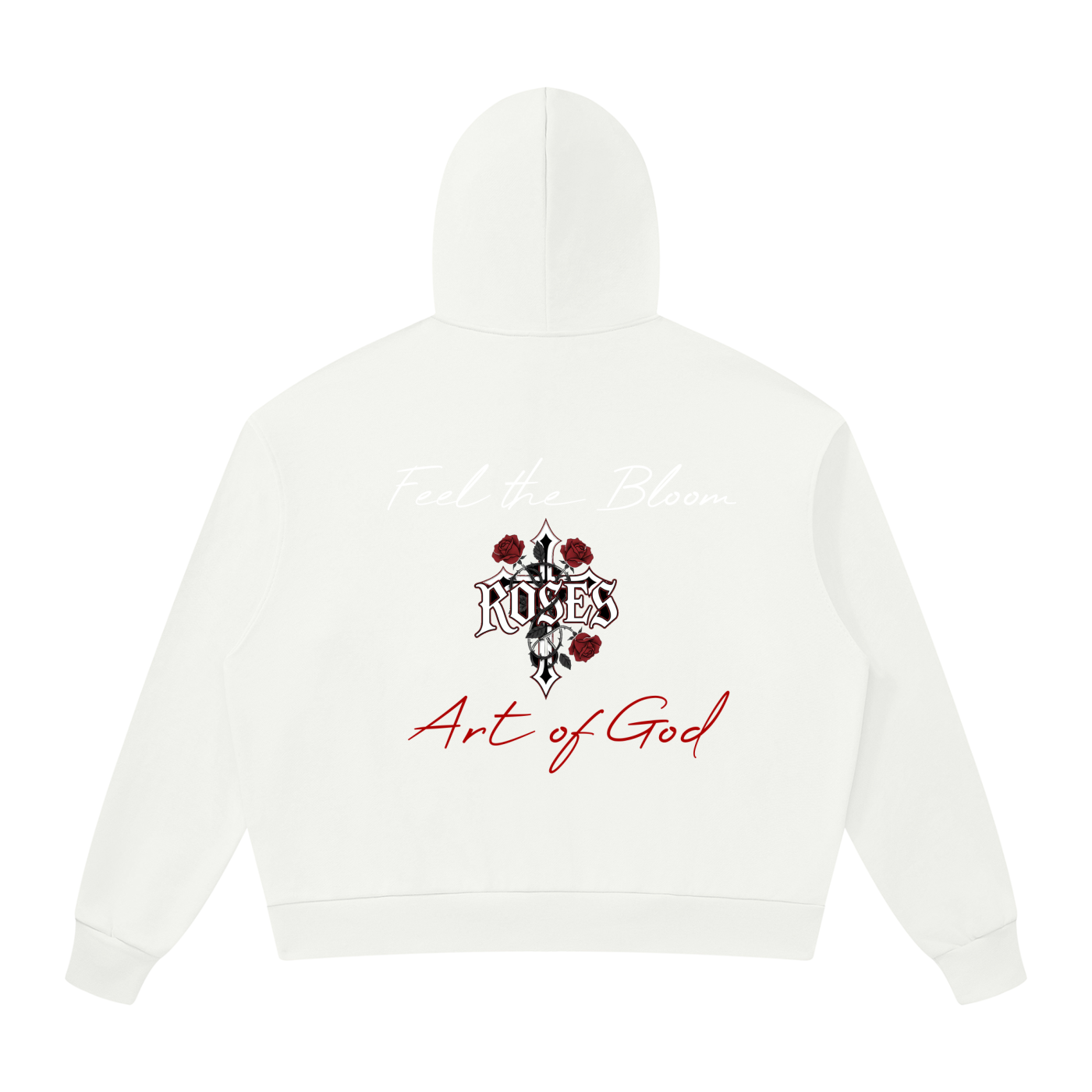 Unisex Drop Shoulder Full Zip Hoodie "Real Roses x Art of God x Feel the Bloom"