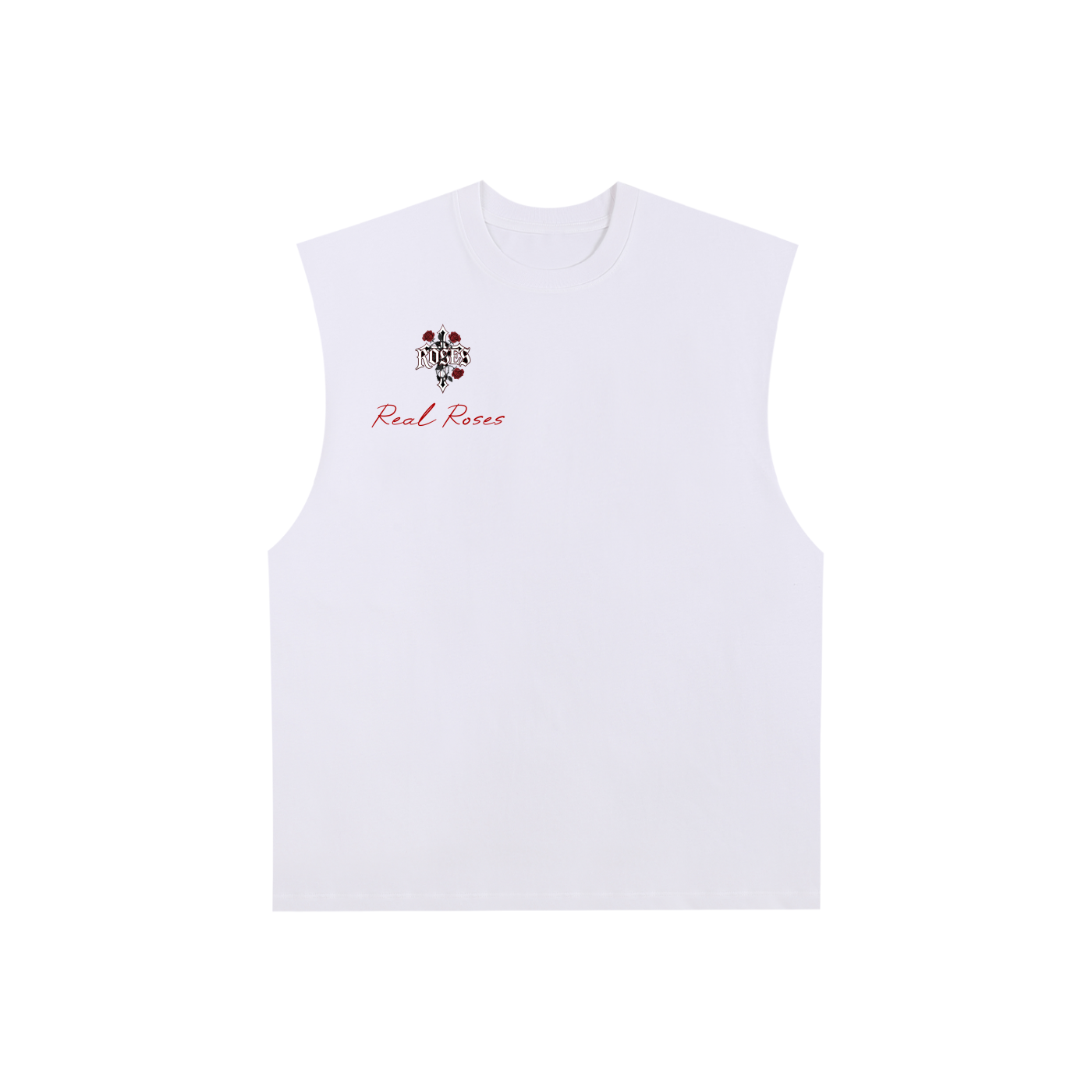 Raw Edge Cotton Tank Top "Real Roses x Art of God"