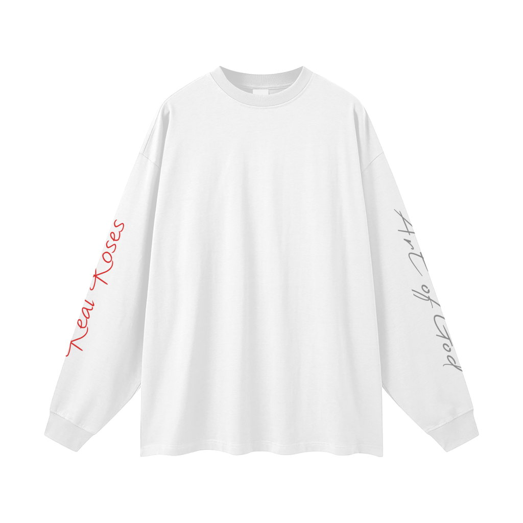Oversized Unisex Long Sleeve T-Shirt "Art of God X Bloom X Real Roses"