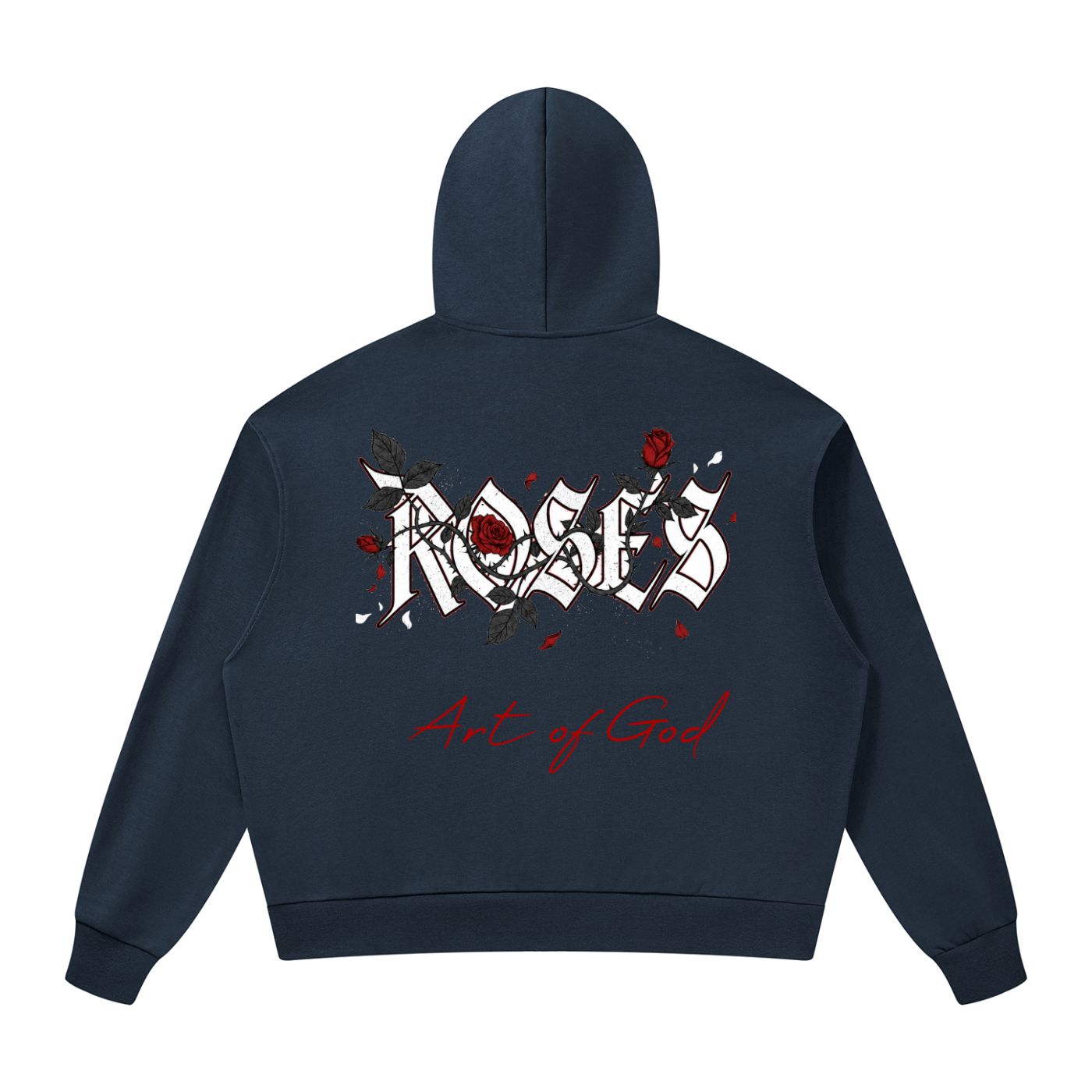 Unisex Drop Shoulder Full Zip Hoodie "Real Roses x Art of God"