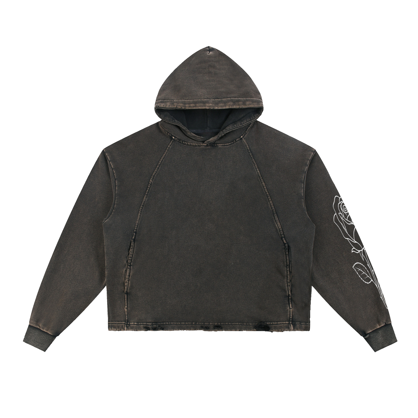 Vintage Washed Frayed-Hem Hoodie "whites... x Art of God x ROSE"