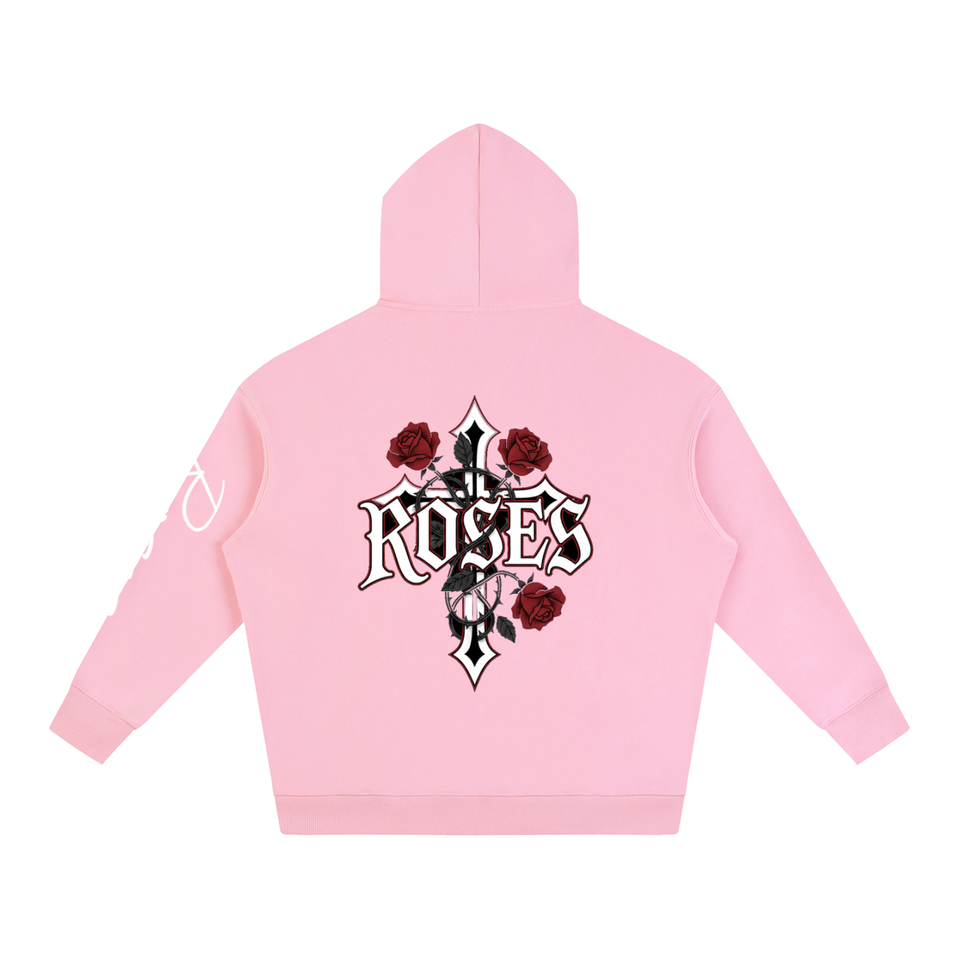 Oversize Fleeced Hoodie "Real Roses"