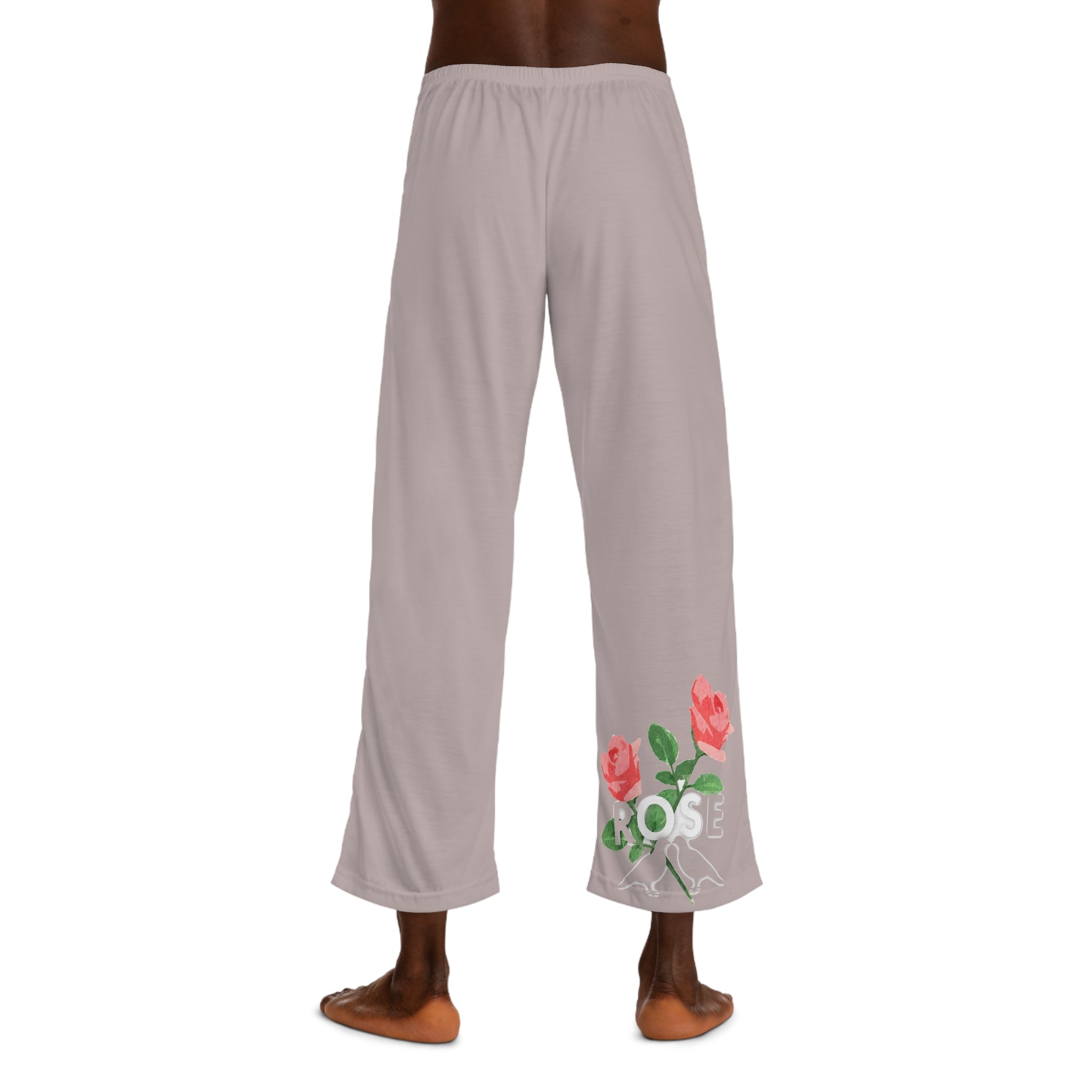 Rose Script Lounge Pants — Men's Floral Pajama Trousers