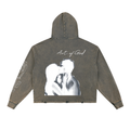Vintage Washed Frayed-Hem Hoodie "whites... x Art of God x ROSE"