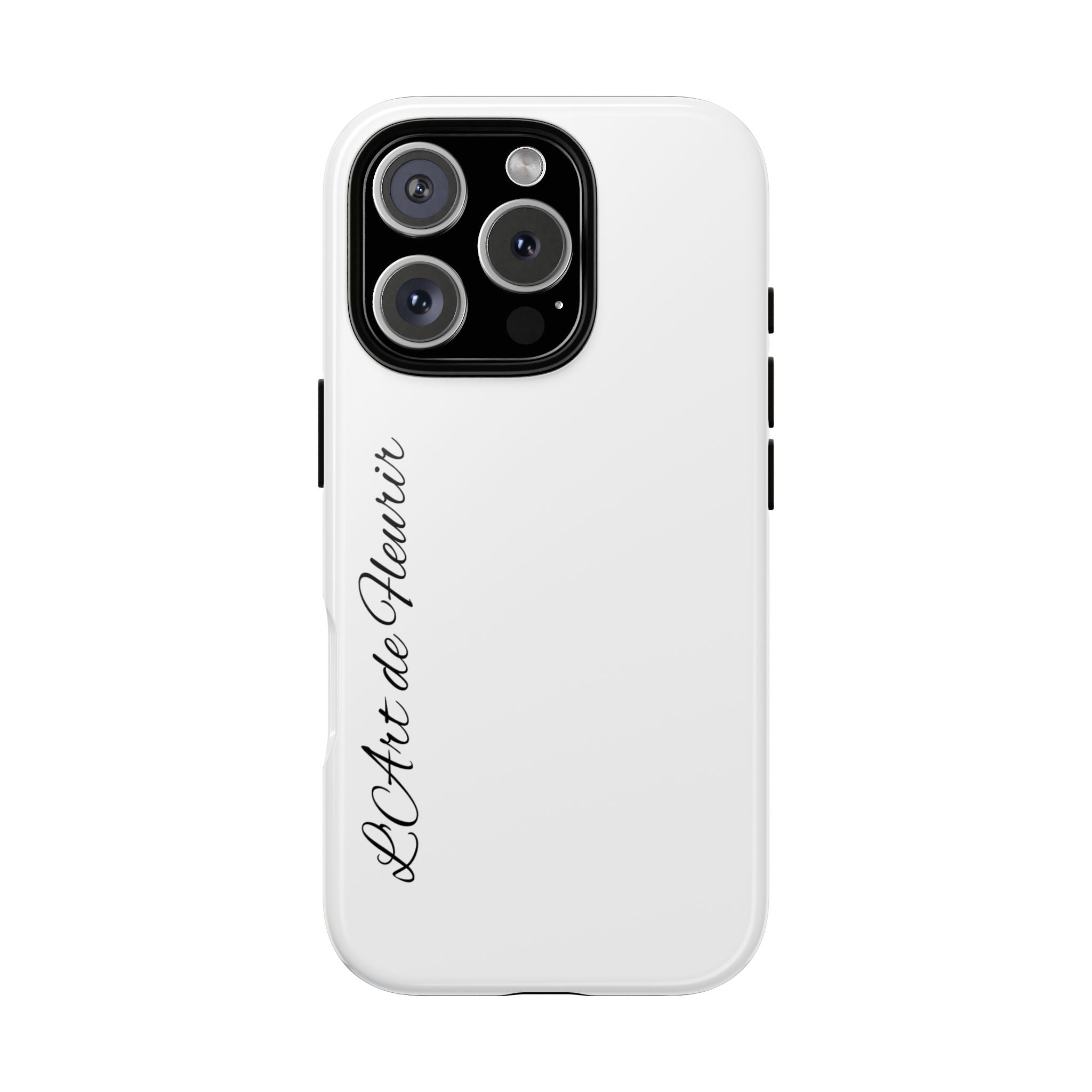 Tough Cases Phone Case — Minimal Script "L'Art de Fleurir" Protective Cover