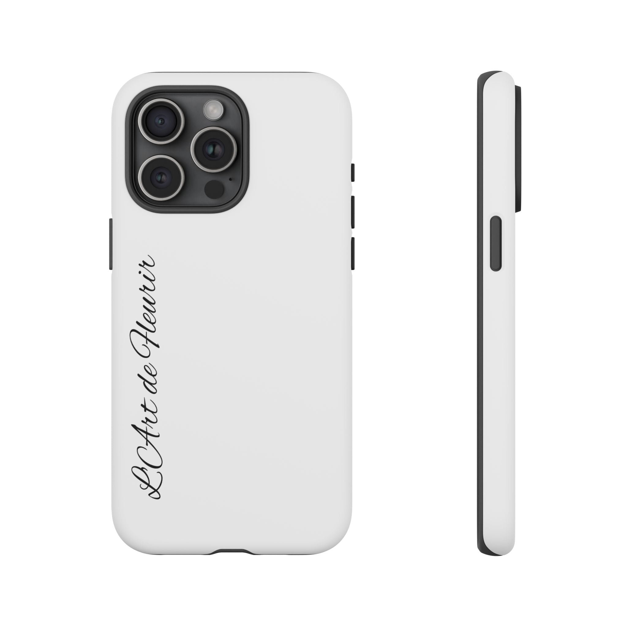 Tough Cases Phone Case — Minimal Script "L'Art de Fleurir" Protective Cover