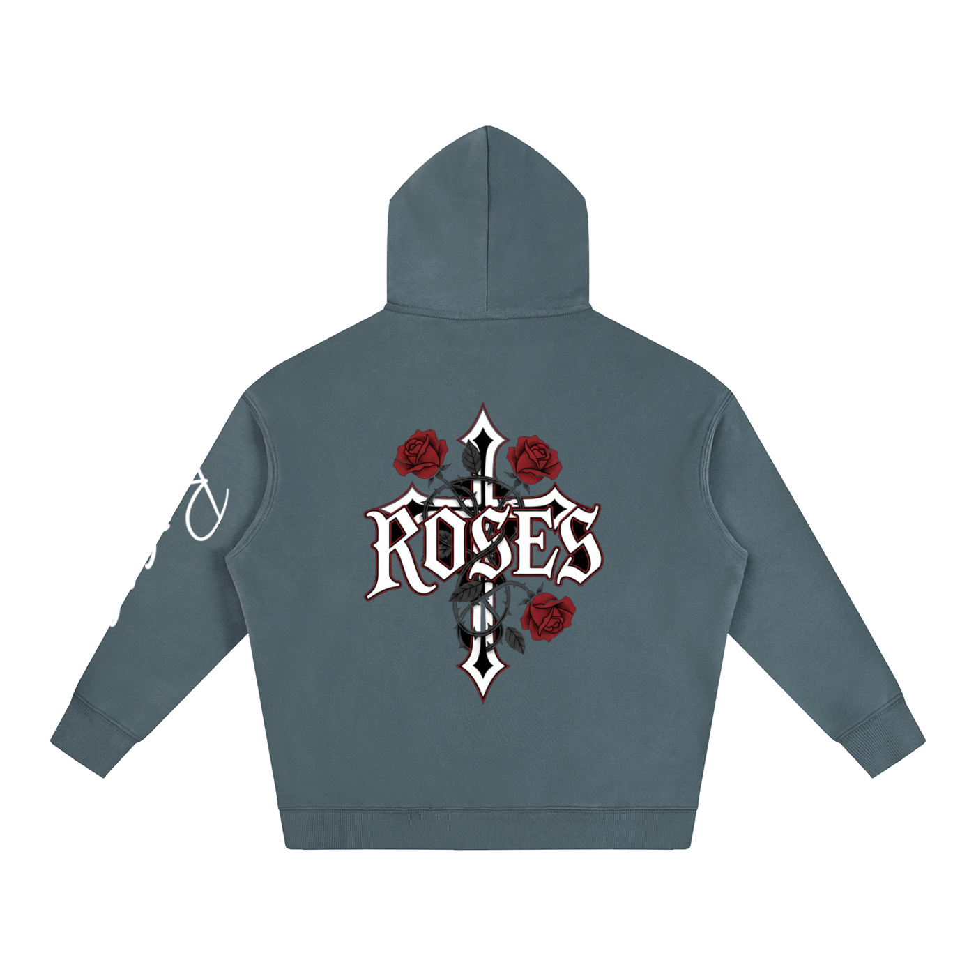 Oversize Fleeced Hoodie "Real Roses"