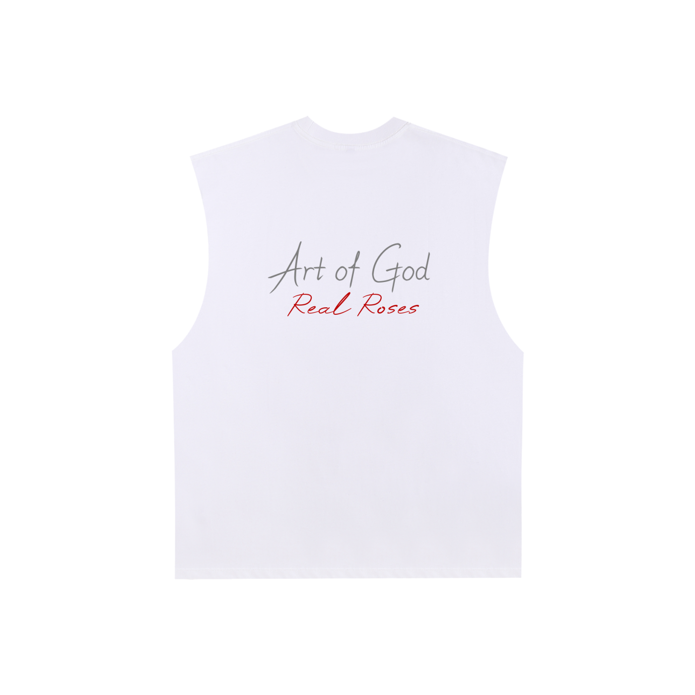 Raw Edge Cotton Tank Top "Real Roses x Art of God"