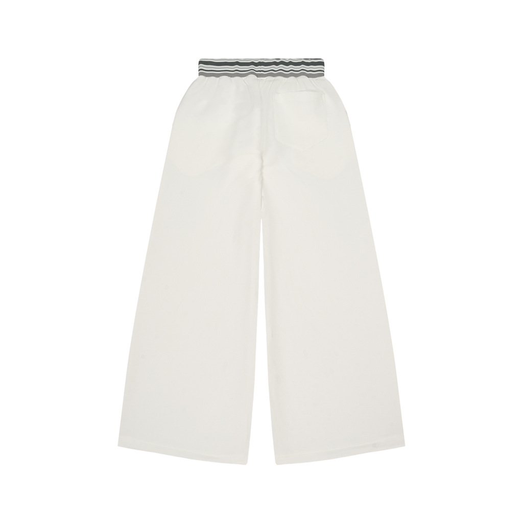 Striped Waist Wide Leg Pants "DESIGNxxxx"