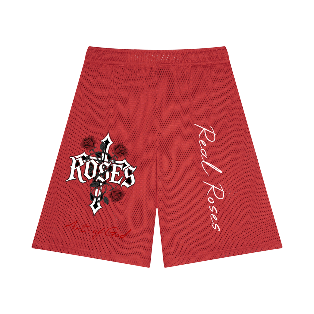 Unisex Mesh Basketball Shorts "Real Roses x Art of God"