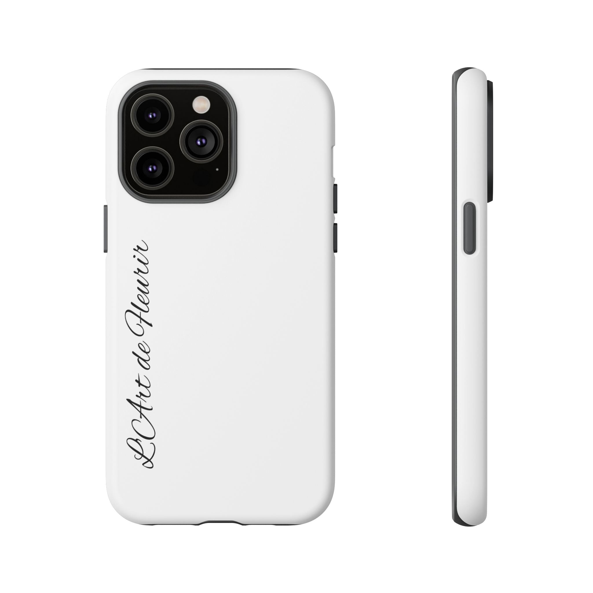 Tough Cases Phone Case — Minimal Script "L'Art de Fleurir" Protective Cover